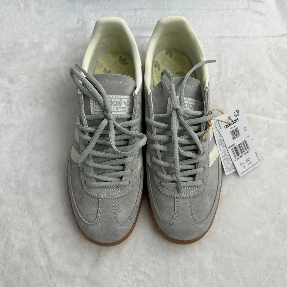 Adidas Handball Spezial Grey Off White Gum Suede Sneakers Mens 7 Womens 8 - Picture 2 of 9